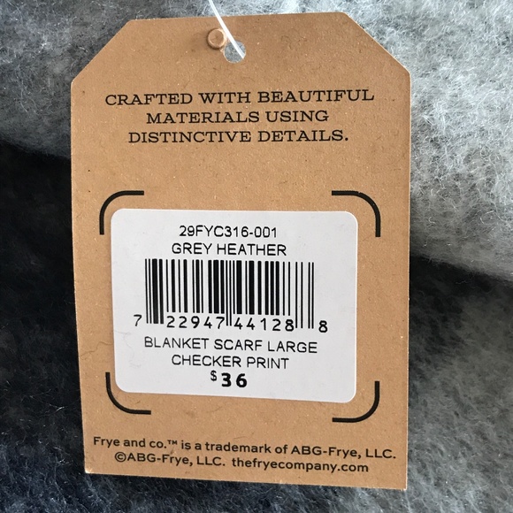 Fry & Co. Soft Navy Grey Cream Fringe Oblong Scarf - Picture 5 of 12